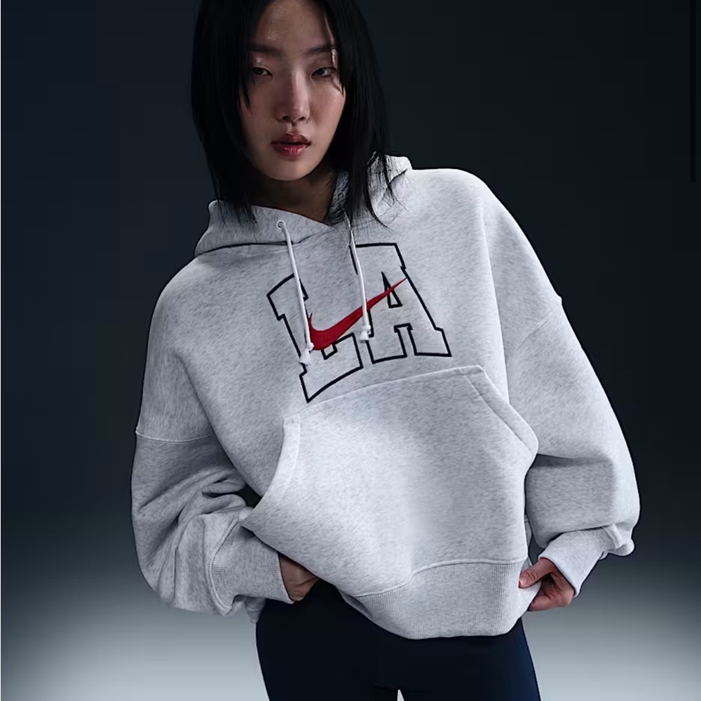 Nike Light Gray LA Logo Hoodie size Med BNWT